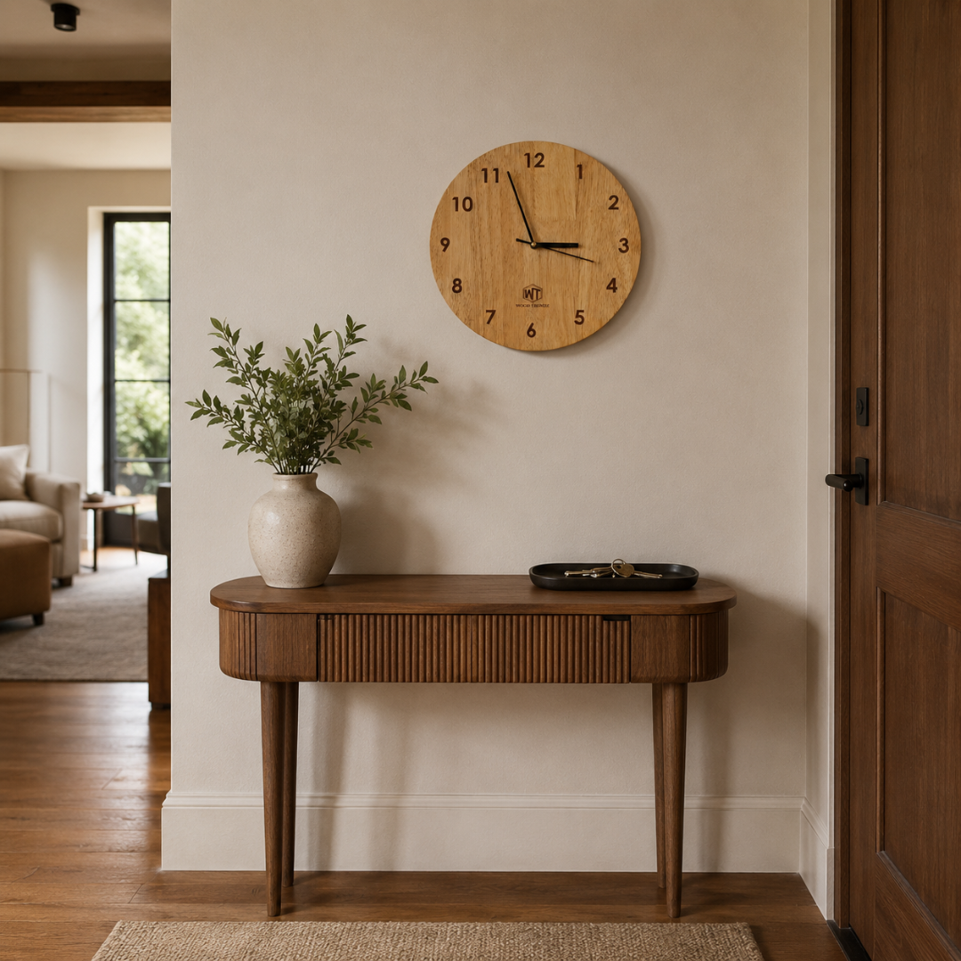 Round Wall Clock – Wooden Wall Clock for Home & Office