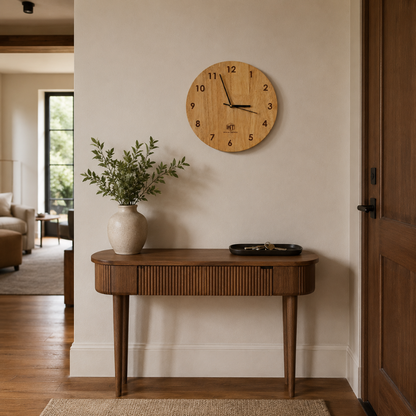 Round Wall Clock – Wooden Wall Clock for Home & Office