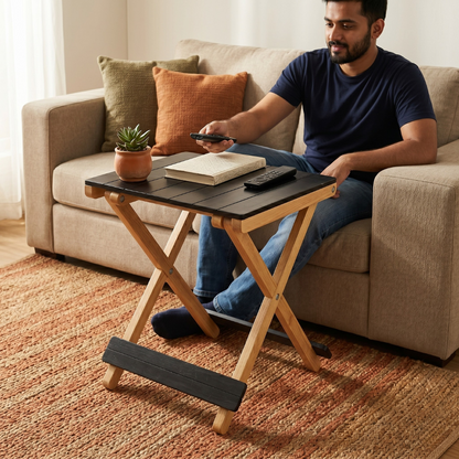 Solid Wood Compact Companion - Wooden Folding Table