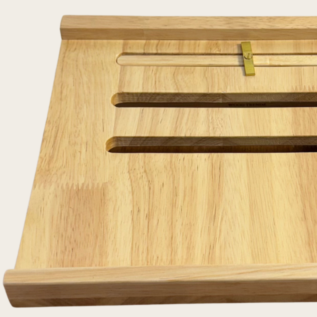Solid Wood Adjustable Laptop Stand – 3-Level Height, Portable & Durable