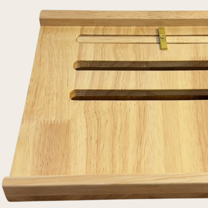 Solid Wood Adjustable Laptop Stand – 3-Level Height, Portable & Durable