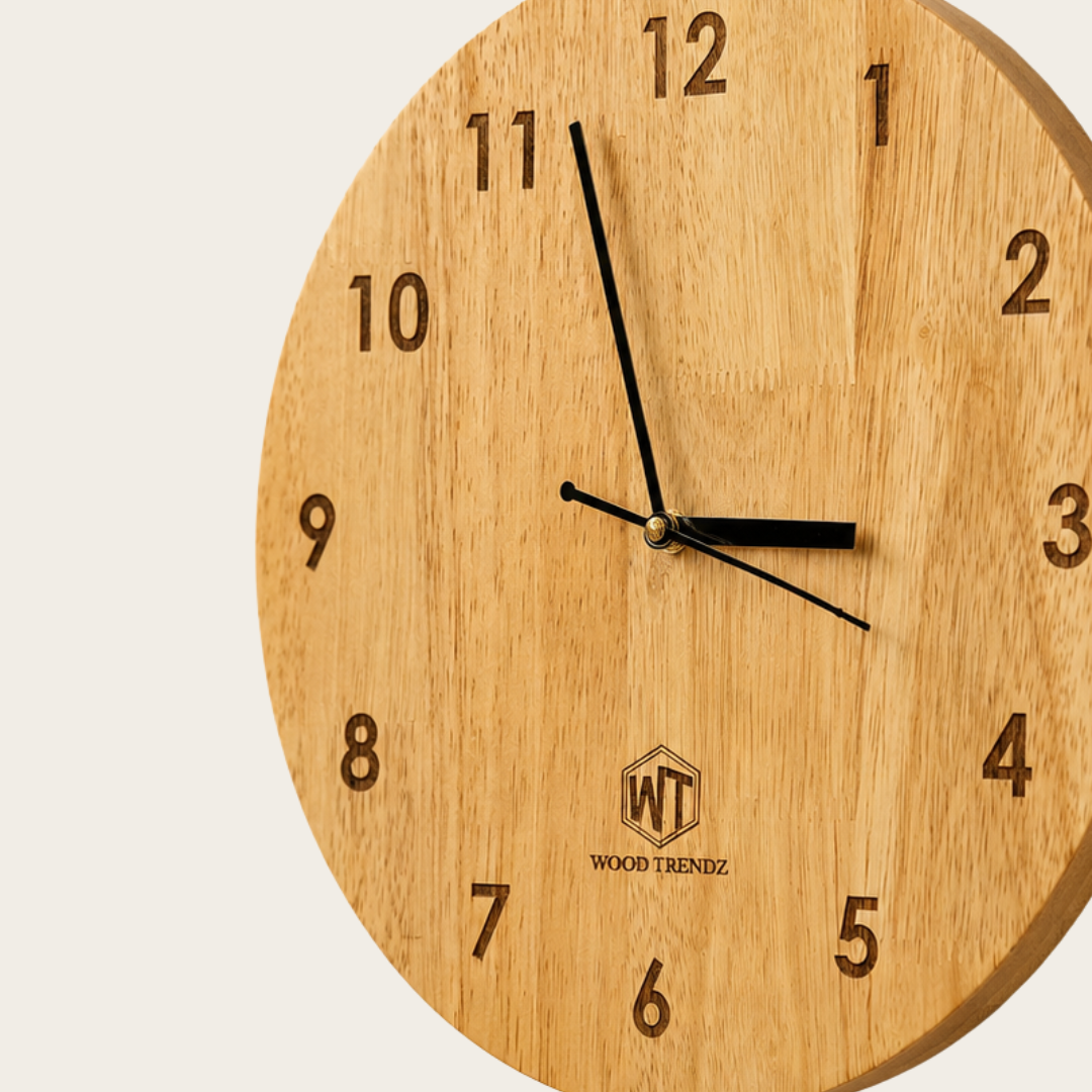 Round Wall Clock – Wooden Wall Clock for Home & Office