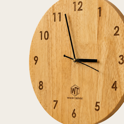 Round Wall Clock – Wooden Wall Clock for Home & Office
