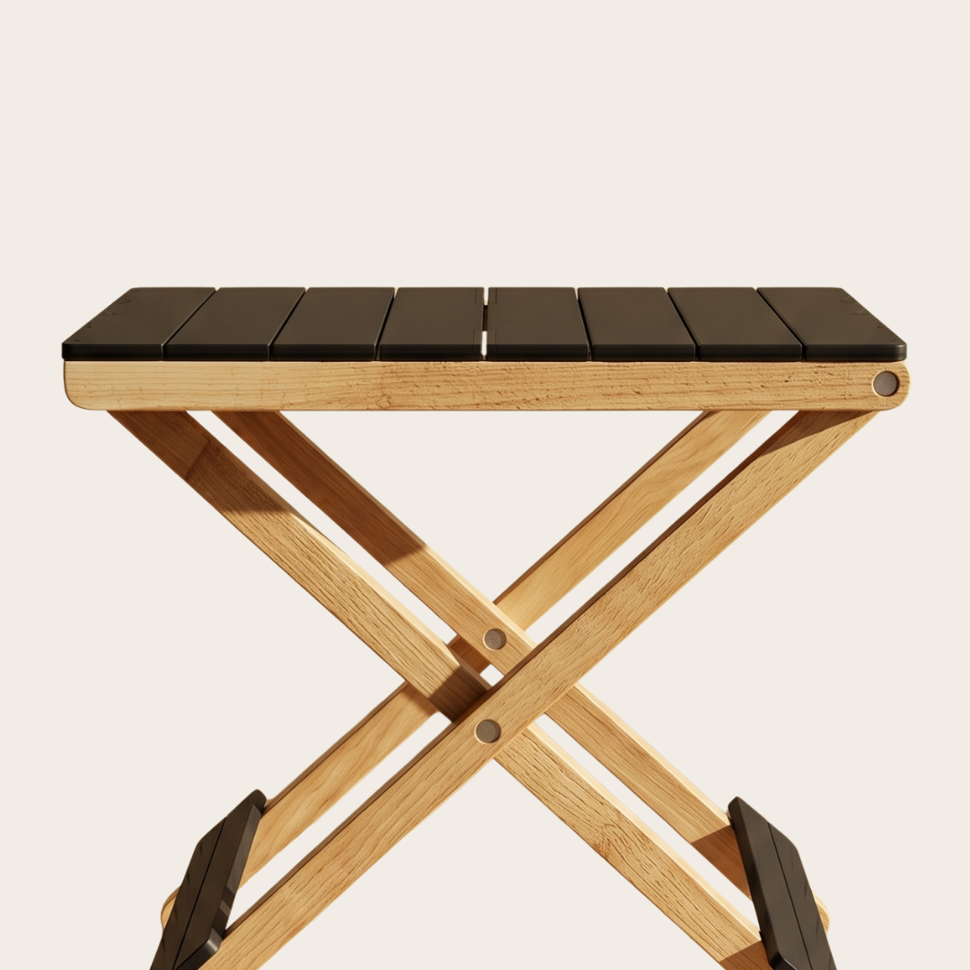 Solid Wood Compact Companion - Wooden Folding Table