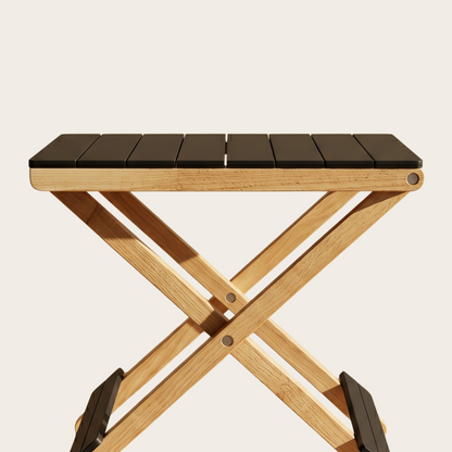 Solid Wood Compact Companion - Wooden Folding Table