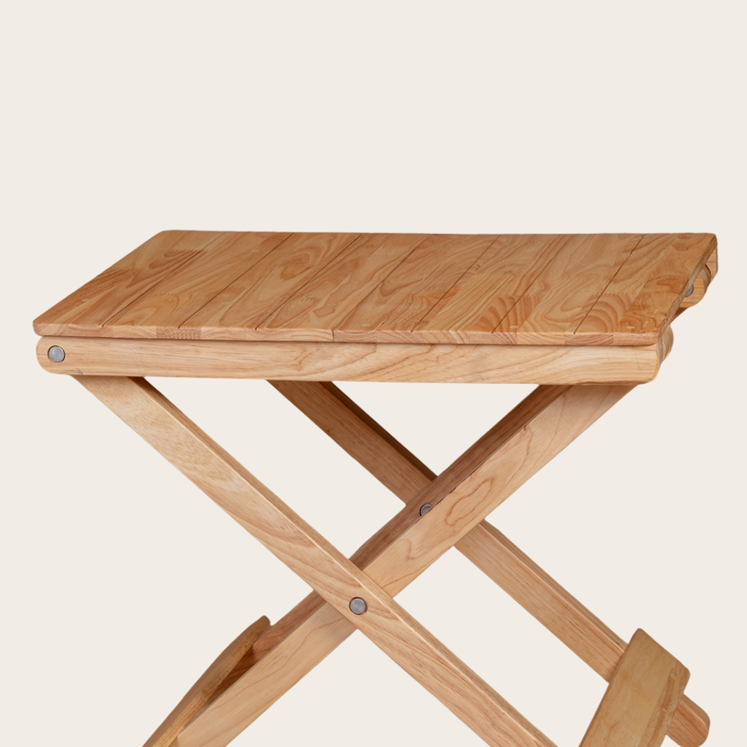 Solid Wood Compact Companion - Wooden Folding Table - Natural