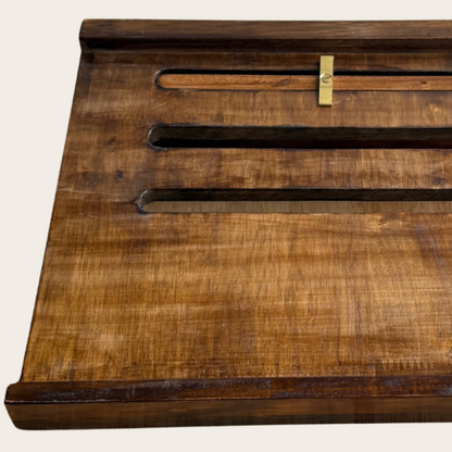 Solid Wood Adjustable Laptop Stand – 3-Level Height, Portable & Durable
