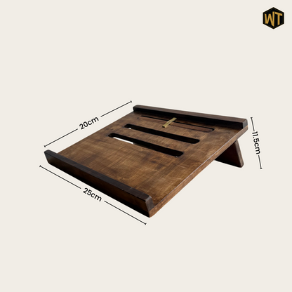 Solid Wood Adjustable Laptop Stand – 3-Level Height, Portable & Durable
