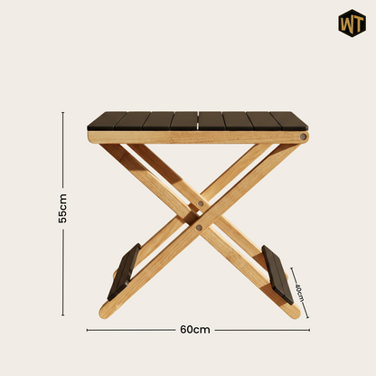 Solid Wood Compact Companion - Wooden Folding Table