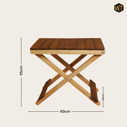 Solid Wood Compact Companion - Wooden Folding Table