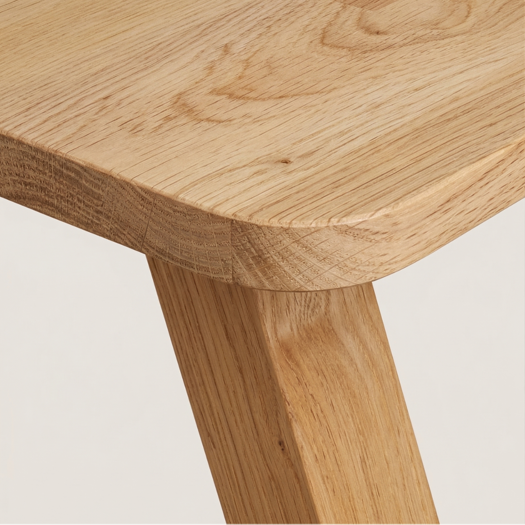 Solid Rubberwood End Table | Square Tabletop with Angled Legs
