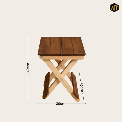 Foldable Compact Wood Stool: Stylish and Practical Seating Solution