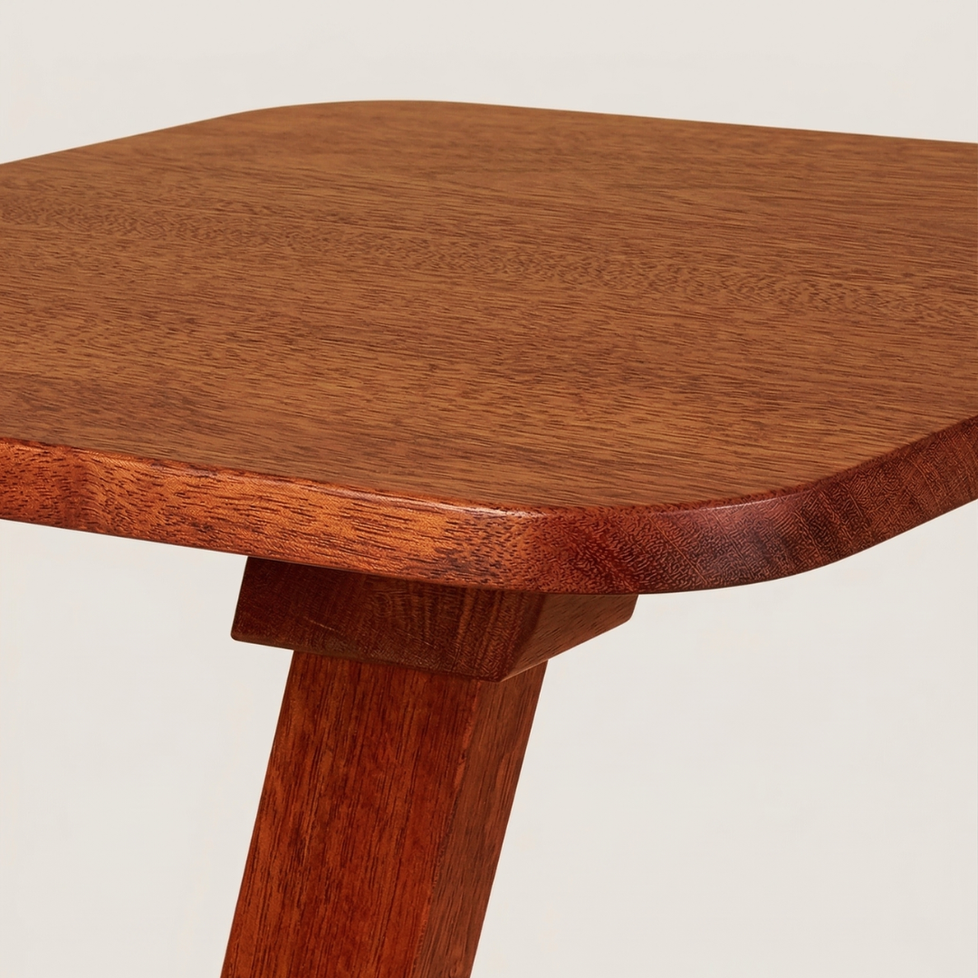 Solid Rubberwood End Table | Square Tabletop with Angled Legs