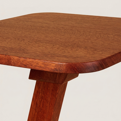 Solid Rubberwood End Table | Square Tabletop with Angled Legs