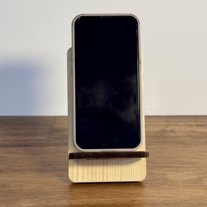 Wooden Phone Stand – Solid Pinewood Mobile Stand for Desk