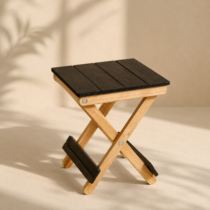 Foldable Compact Wood Stool: Stylish and Practical Seating Solution