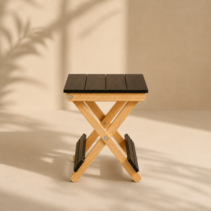 Foldable Compact Wood Stool: Stylish and Practical Seating Solution