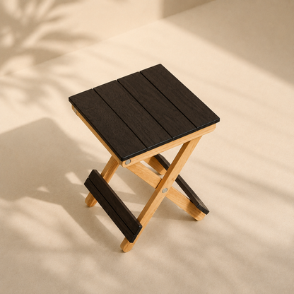 Foldable Compact Wood Stool: Stylish and Practical Seating Solution