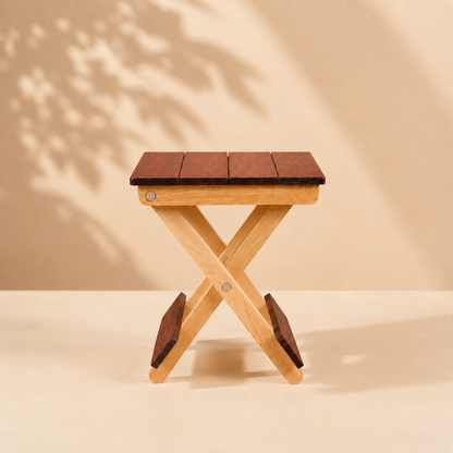 Foldable Compact Wood Stool: Stylish and Practical Seating Solution