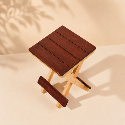 Foldable Compact Wood Stool: Stylish and Practical Seating Solution