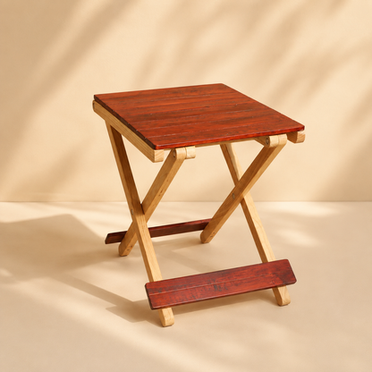 Solid Wood Compact Companion - Wooden Folding Table