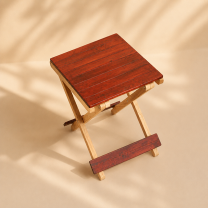 Solid Wood Compact Companion - Wooden Folding Table