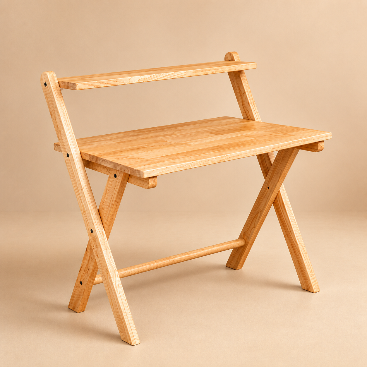 Study Nook: Solid Wood Dual Platform Study Desk / Table