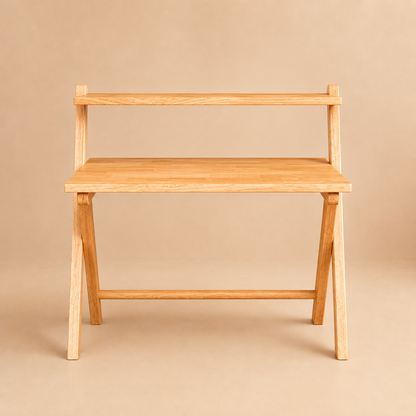 Study Nook: Solid Wood Dual Platform Study Desk / Table