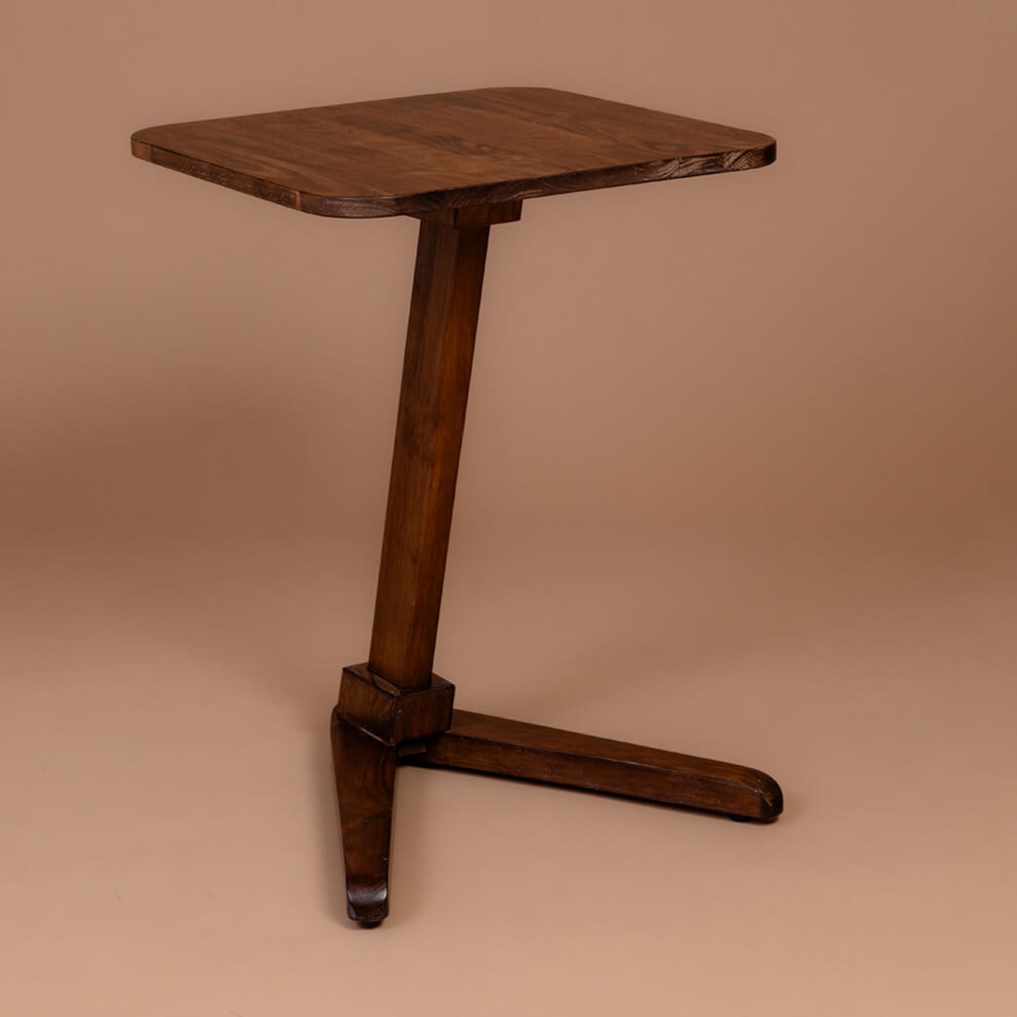 Solid Wood Square End Table - Walnut