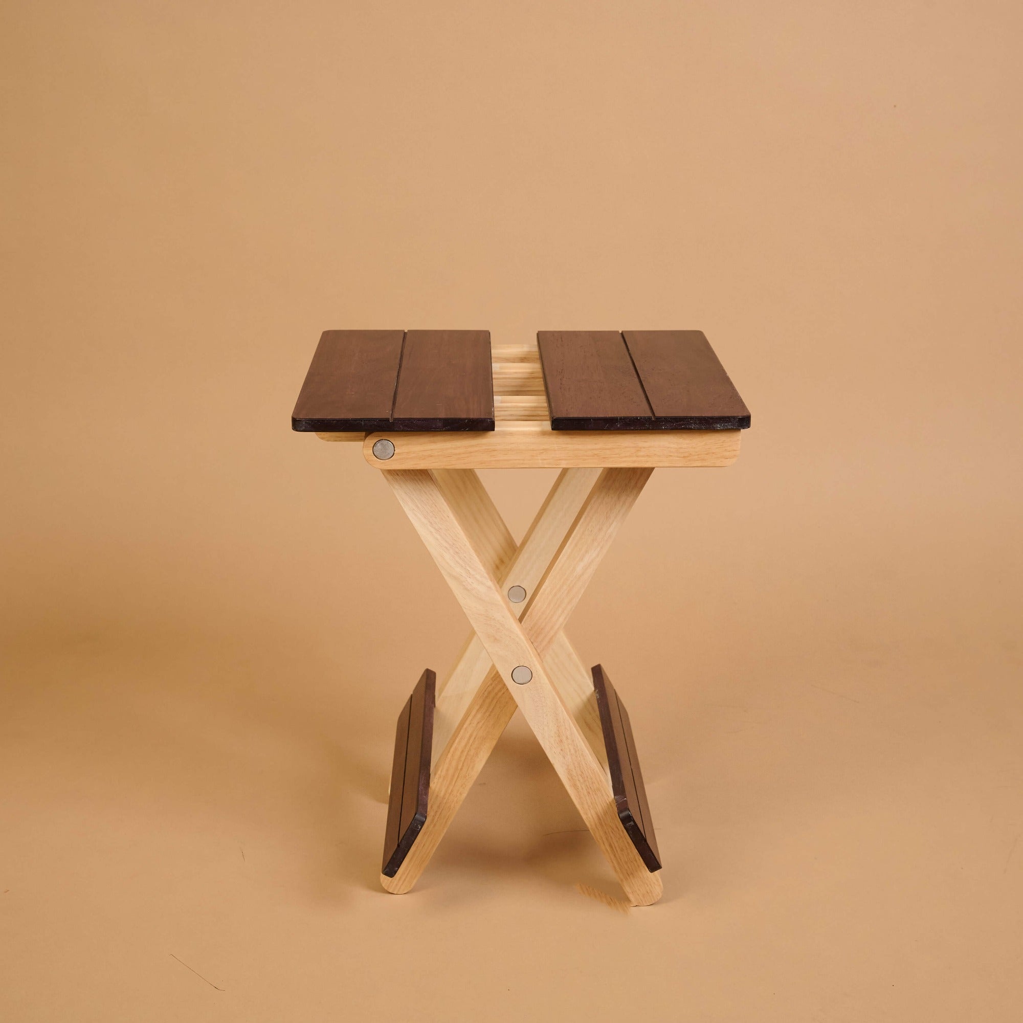 Foldable Compact Wood Stool - Rose Wood