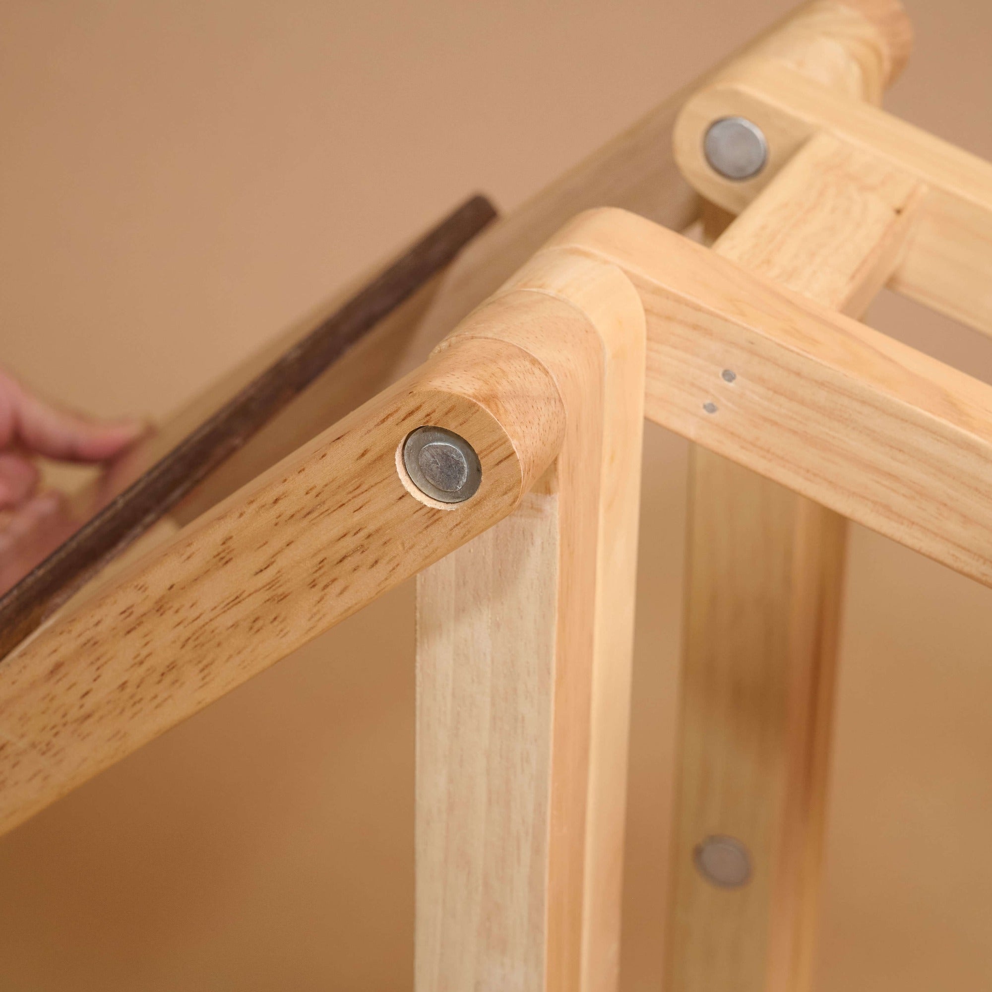 Foldable Compact Wood Stool - Walnut