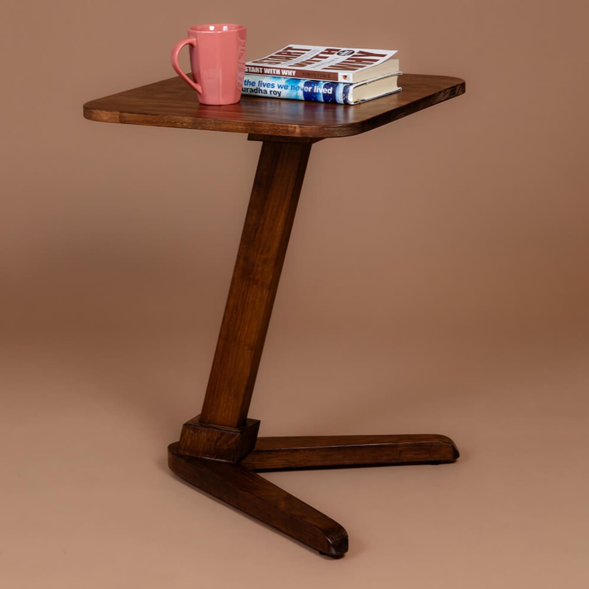 Solid Wood Square End Table - Walnut - Wood Trendz  