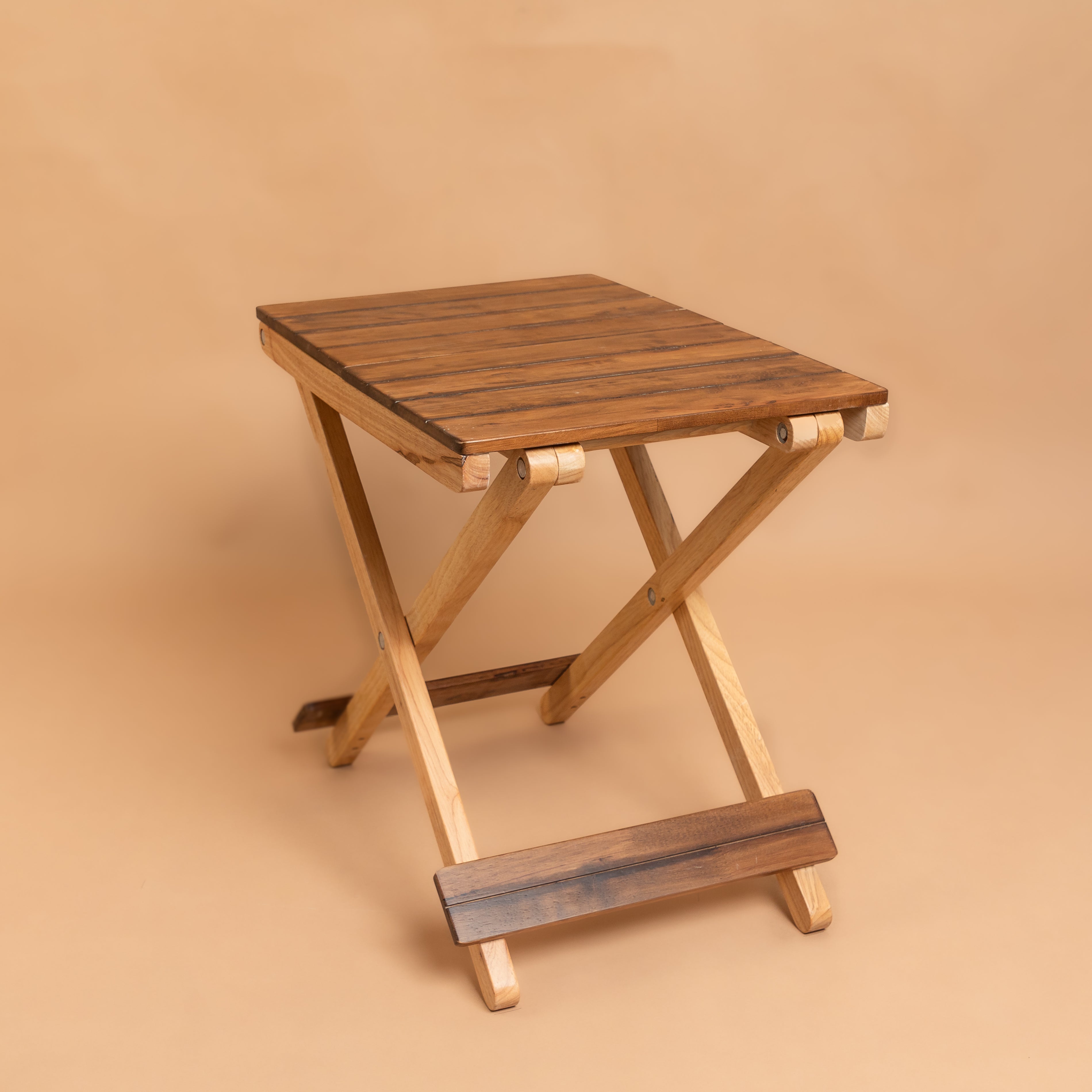 Solid Wood Compact Companion - Foldable Wooden Table - Walnut Finish - Wood Trendz  