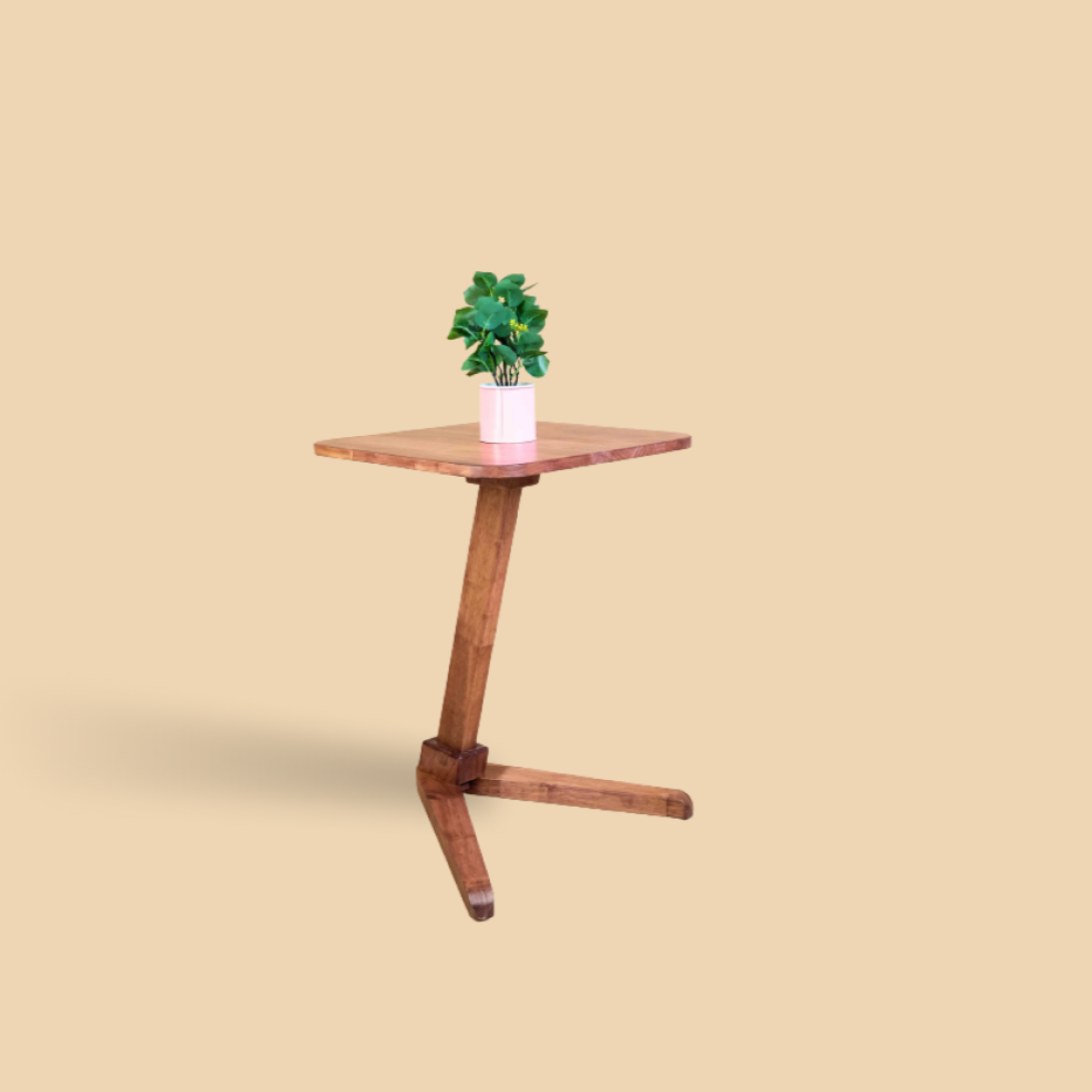 Solid Wood Square End Table - Teak