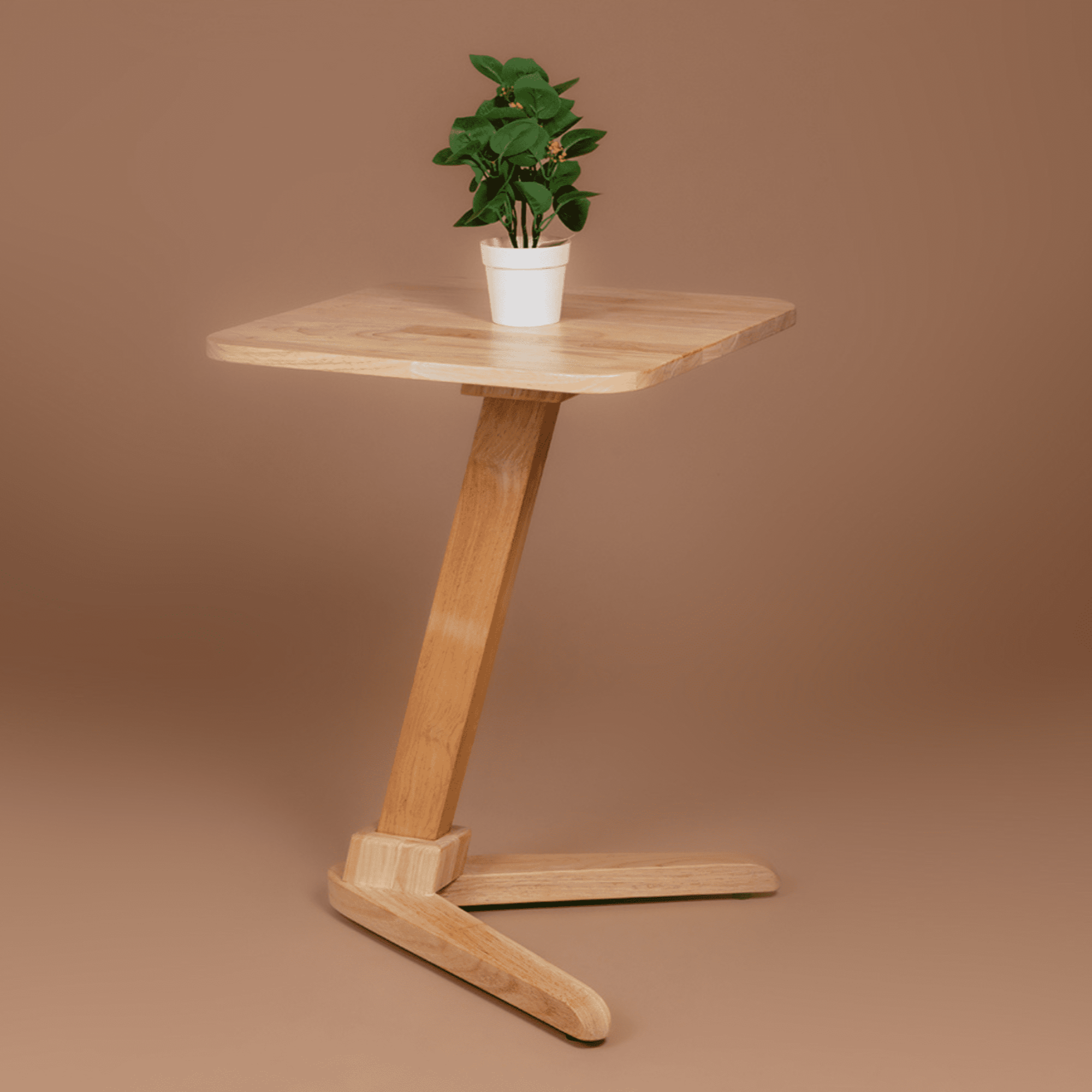 Solid Wood Square End Table - Natural