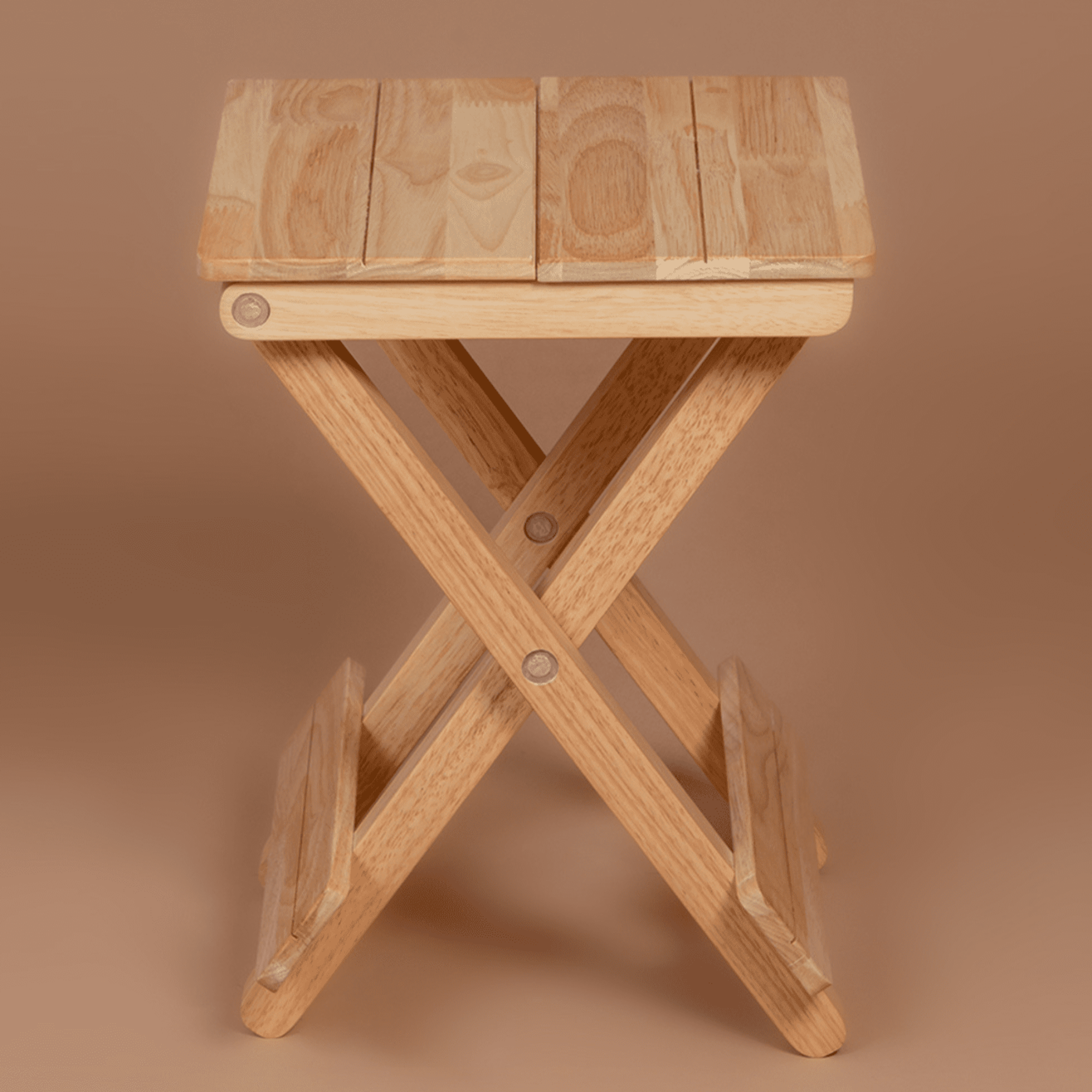 Foldable Compact Wood Stool - Natural