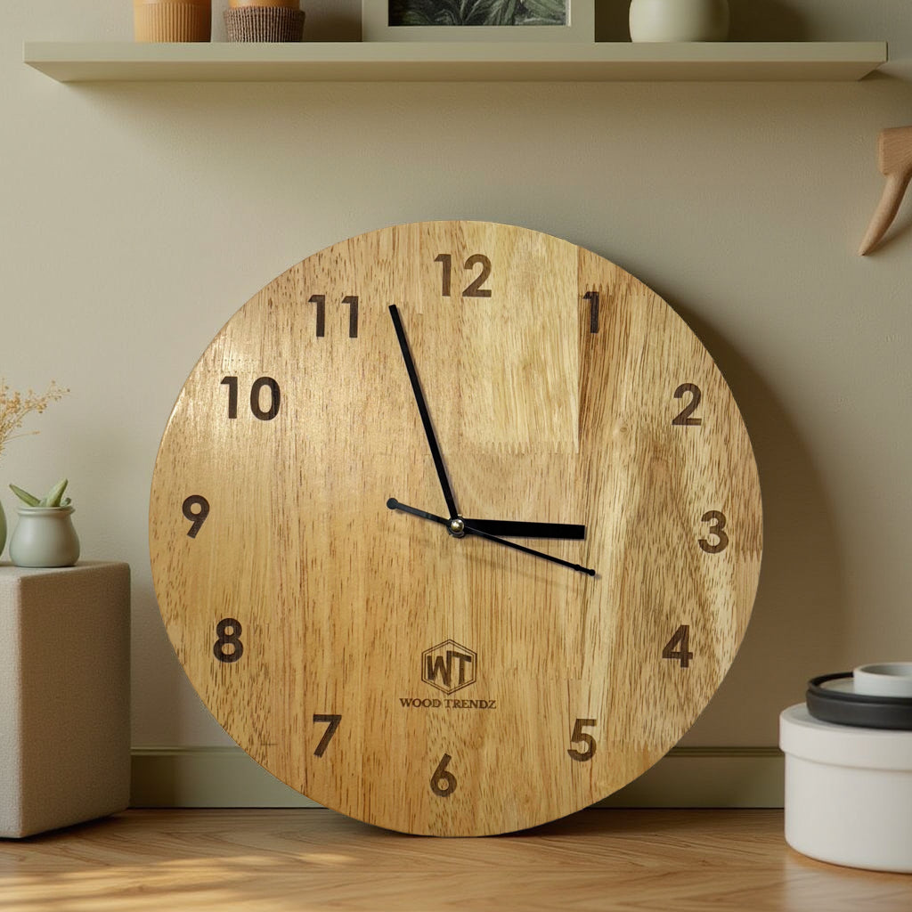 Round Wall Clock – Wooden Wall Clock for Home & Office