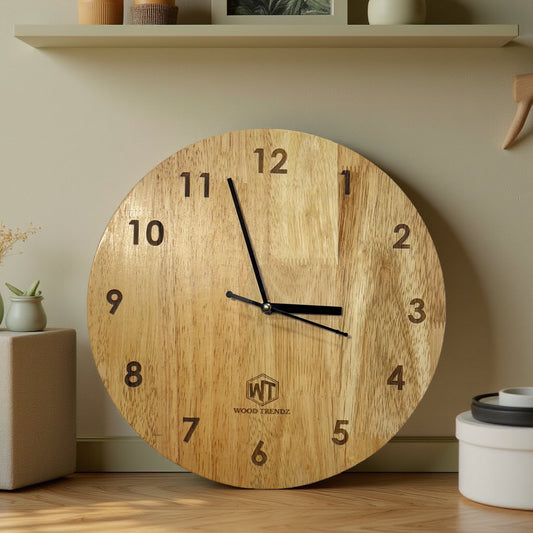 Round Wall Clock – Wooden Wall Clock for Home & Office