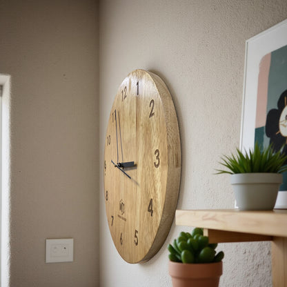 Round Wall Clock – Wooden Wall Clock for Home & Office