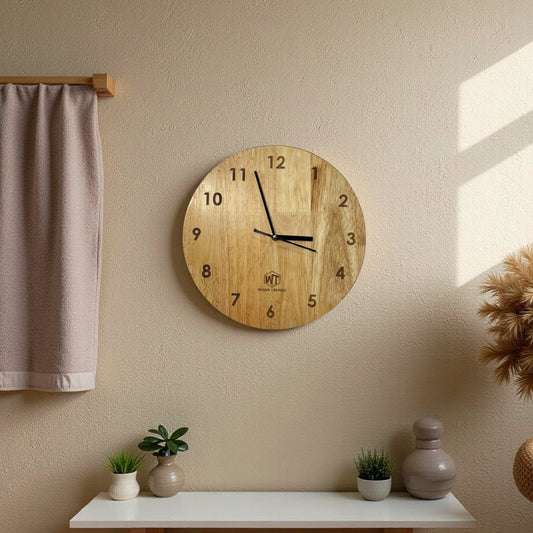 Round Wall Clock – Wooden Wall Clock for Home & Office