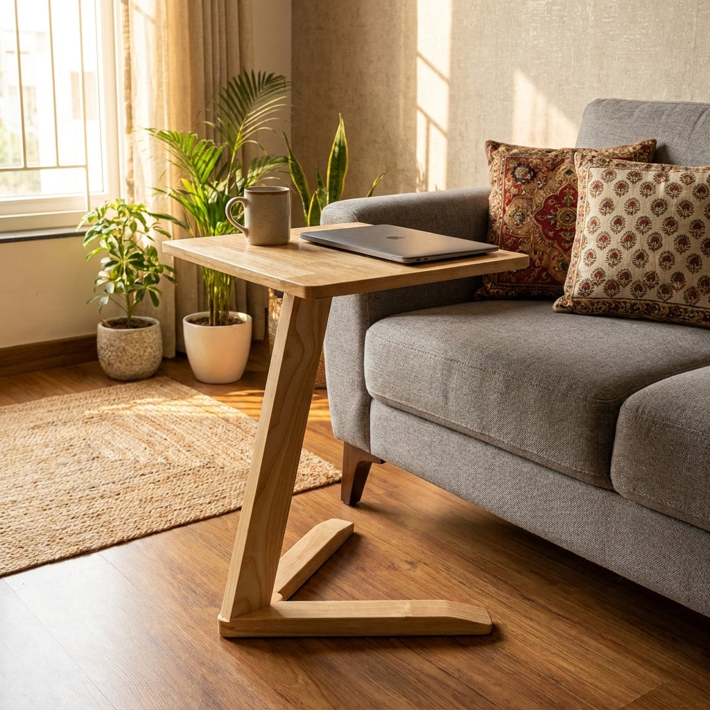 Solid Rubberwood Mini End Table Natural, solid rubberwood | WoodTrendz