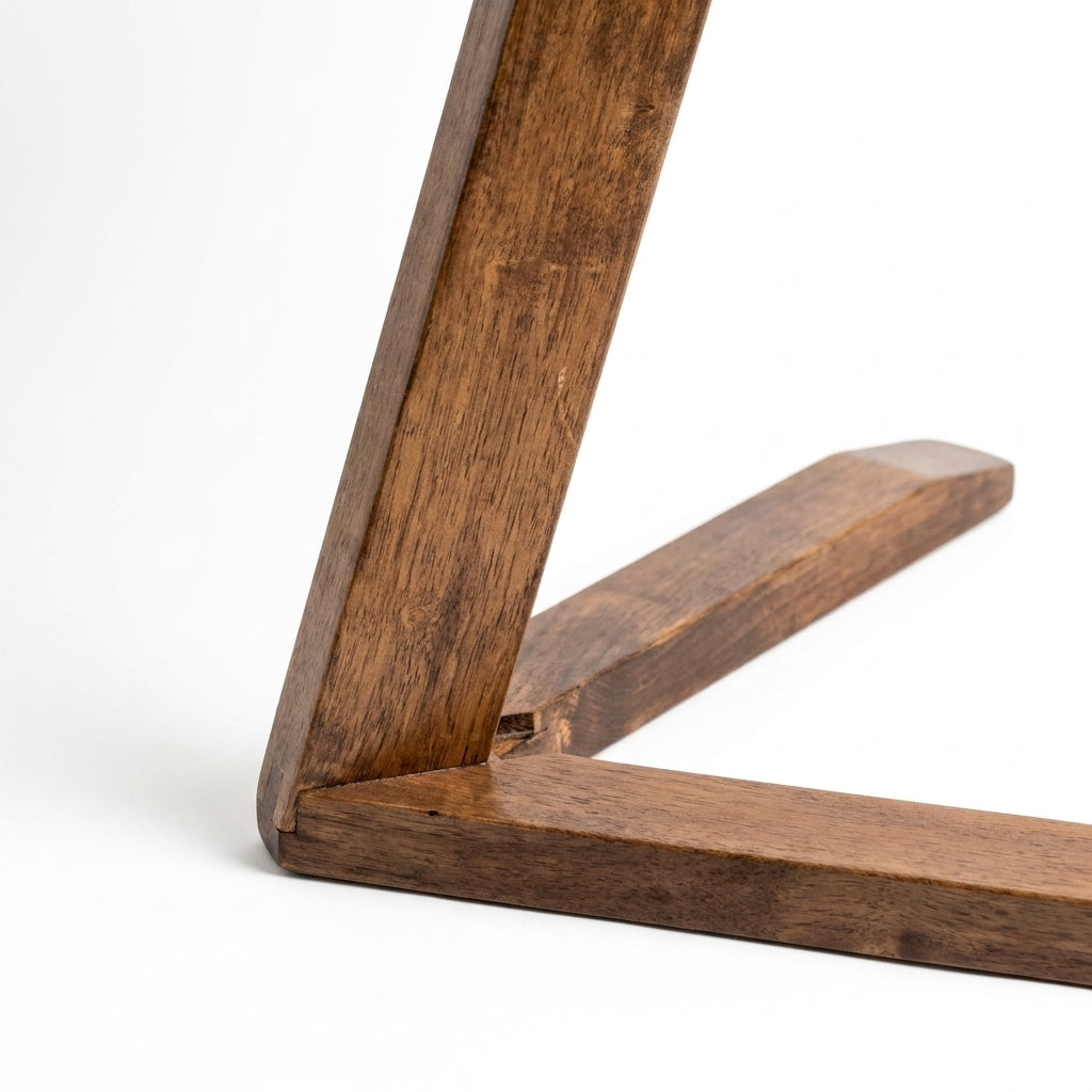 Solid Rubberwood Mini End Table — close-up of cantilever leg joinery, solid rubberwood | WoodTrendz